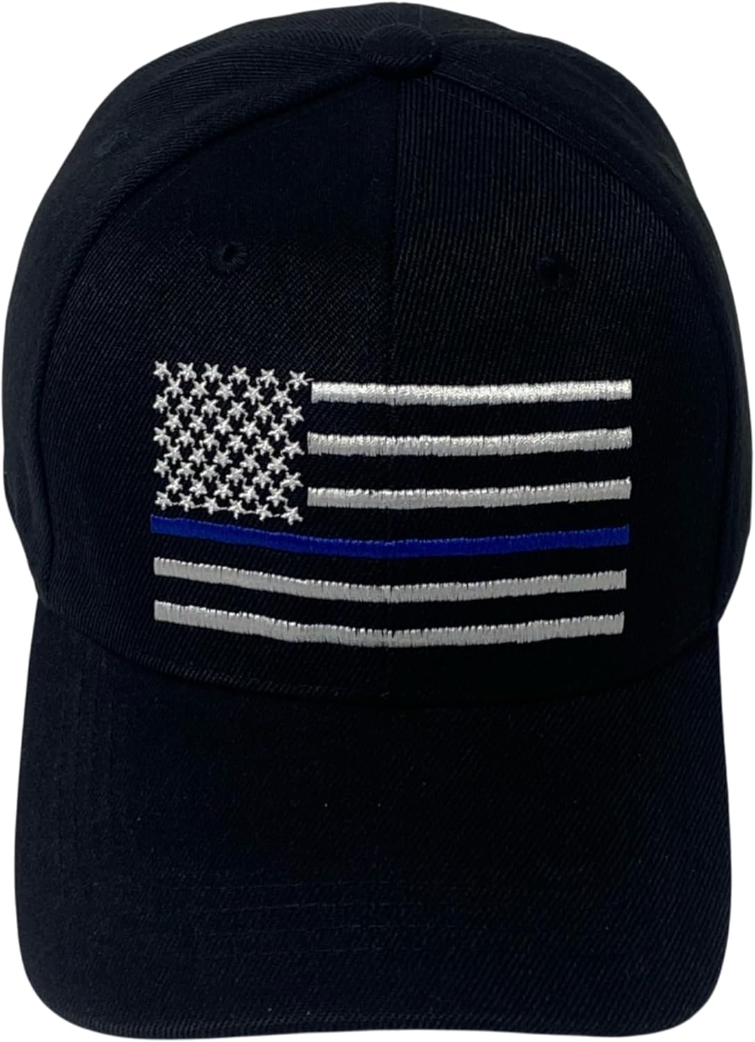 Patriotic Blue Line Flag Embroidered Baseball Cap – Adjustable Law Enforcement Dad Hat