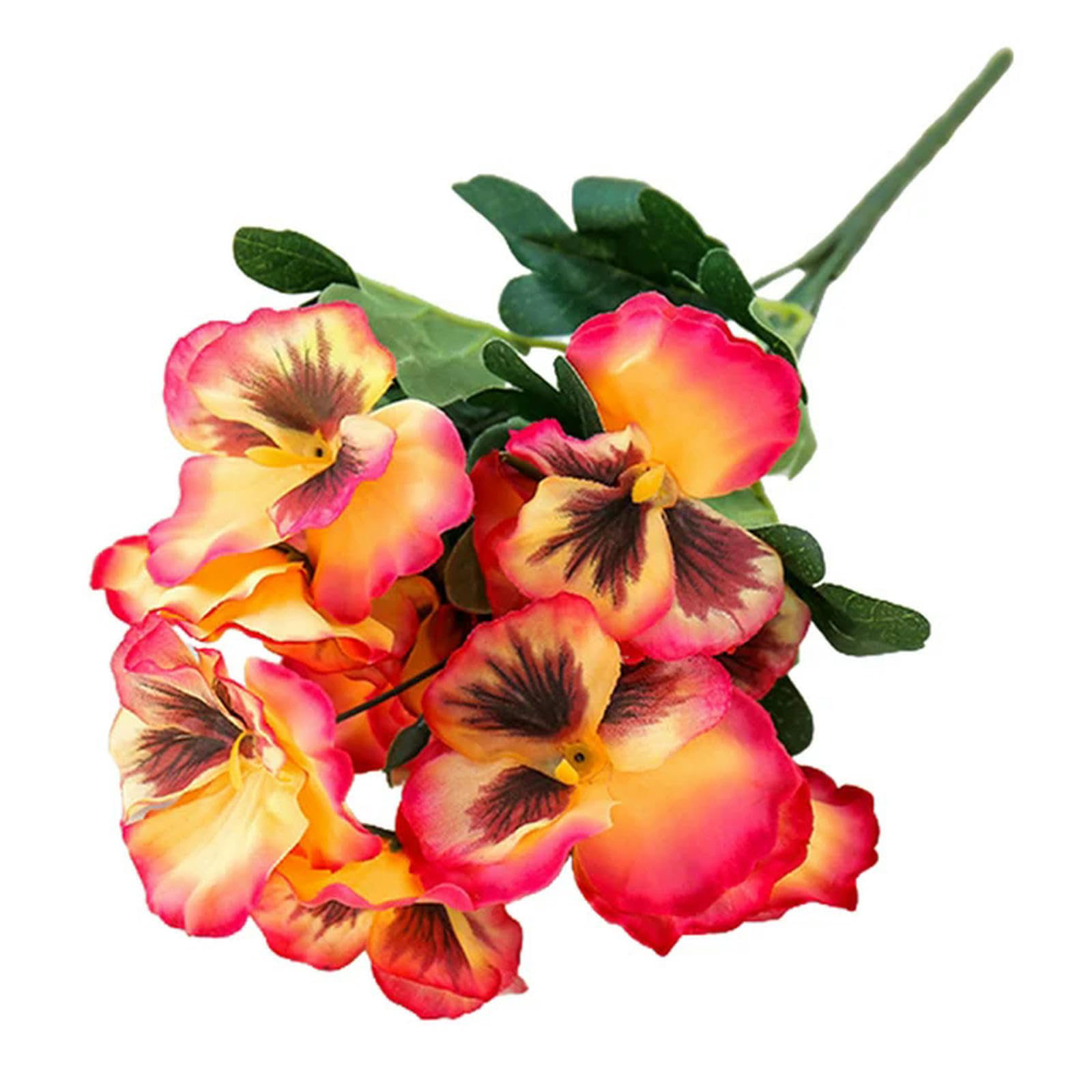 FITLIN 1pc Artificial Flowers Simulated Geranium Plants Fake Silk Flower Bouquet For Wedding Ceremony Home Outdoor Garden Xmas Decor-Orange C