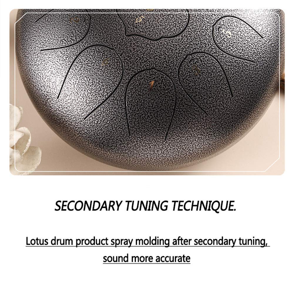 Tambour à Languette en Acier, Tambour à Main, Tambour à Percussion, 15 Notes, 12,5 Pouces, Tambours à Fente pour l'éducation Musicale, Le Concert, la guérison de l'esprit, Le Yoga, la méditation