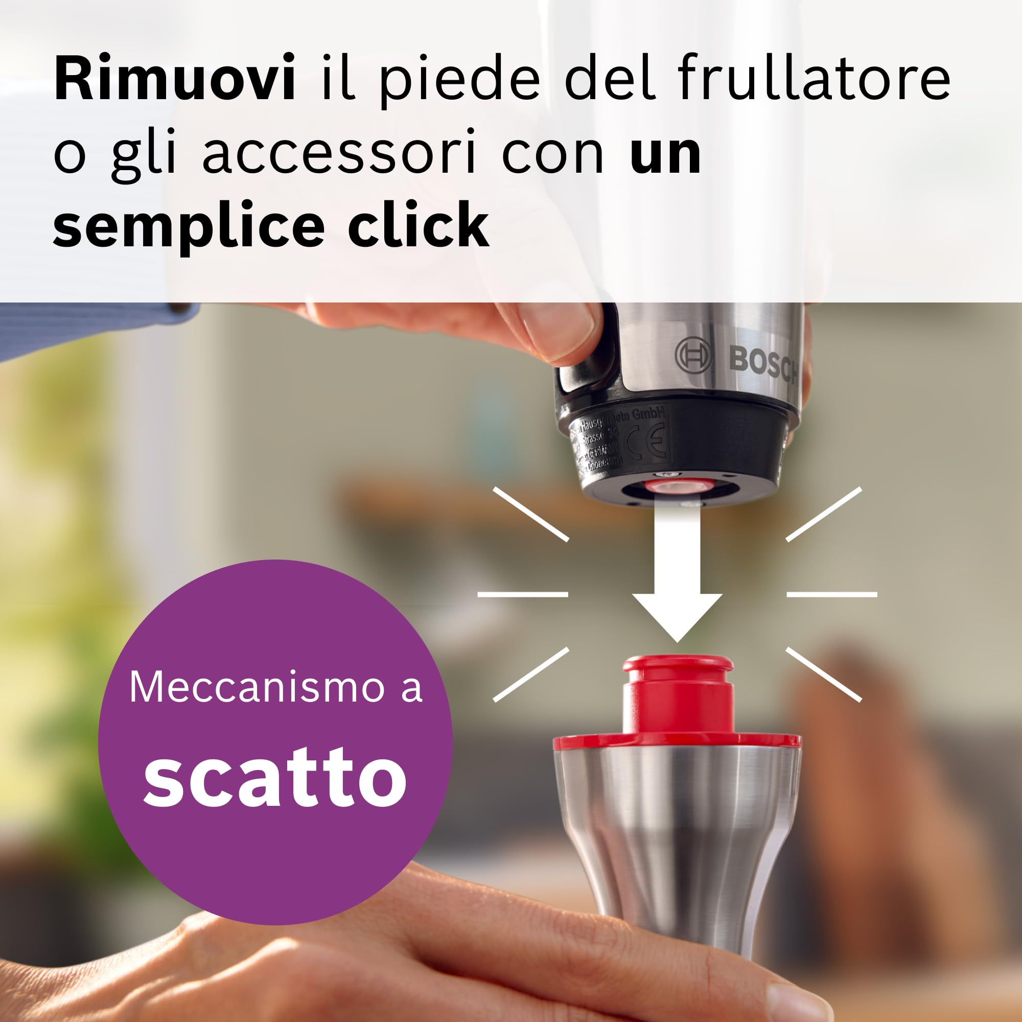 Bosch Serie 8 Frullatore a Immersione ErgoMaster MSM8M930, Potente Motore da 1500 Watt, Regolazione Dinamica della Velocità, Coltello a 6 Lame in Acciaio Inox, Accessori Inclusi, Acciaio Inossidabile