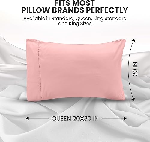 Miniatura 2 de Utopia Bedding Fundas de almohada Queen  Paquete de 2  Cierre de sobre, tela de microfibra cepillada suave  Fundas de almohada resistentes al