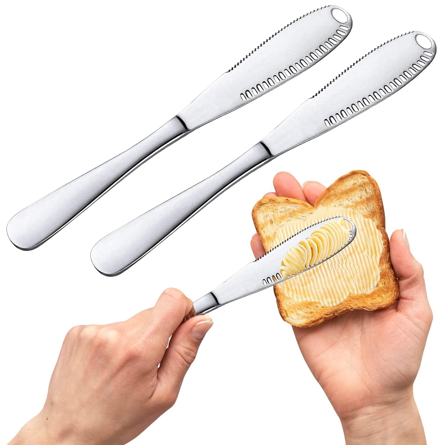 2Pcs Butter Knife Spreader Long Butter Spreader Knife