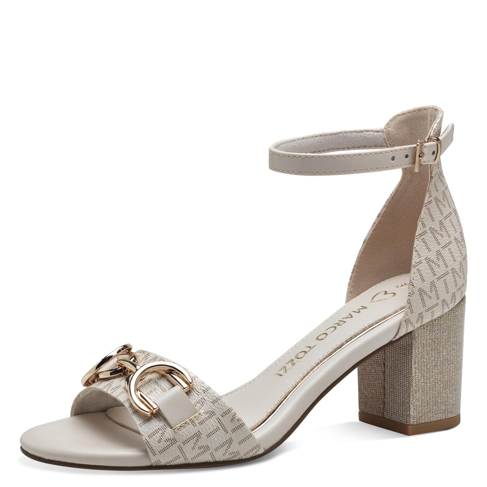 MARCO TOZZI Women's 2-28037-42 Sandal, CREAM COMB, 6.5
