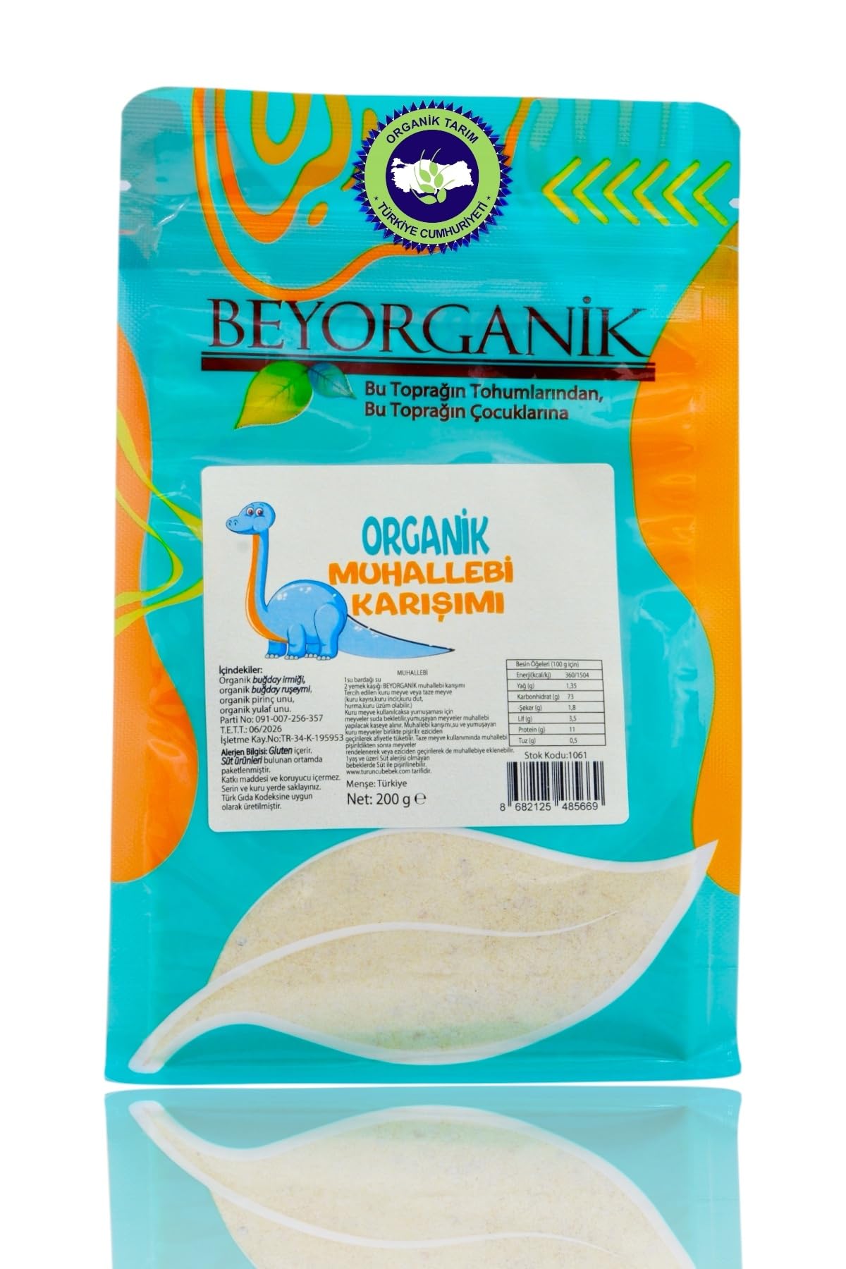 Beyorganik Organik Muhallebi Karışımı (YULAFLI) 200gr (PESTİSİT VE AFLATOKSİN ANALİZLİ)