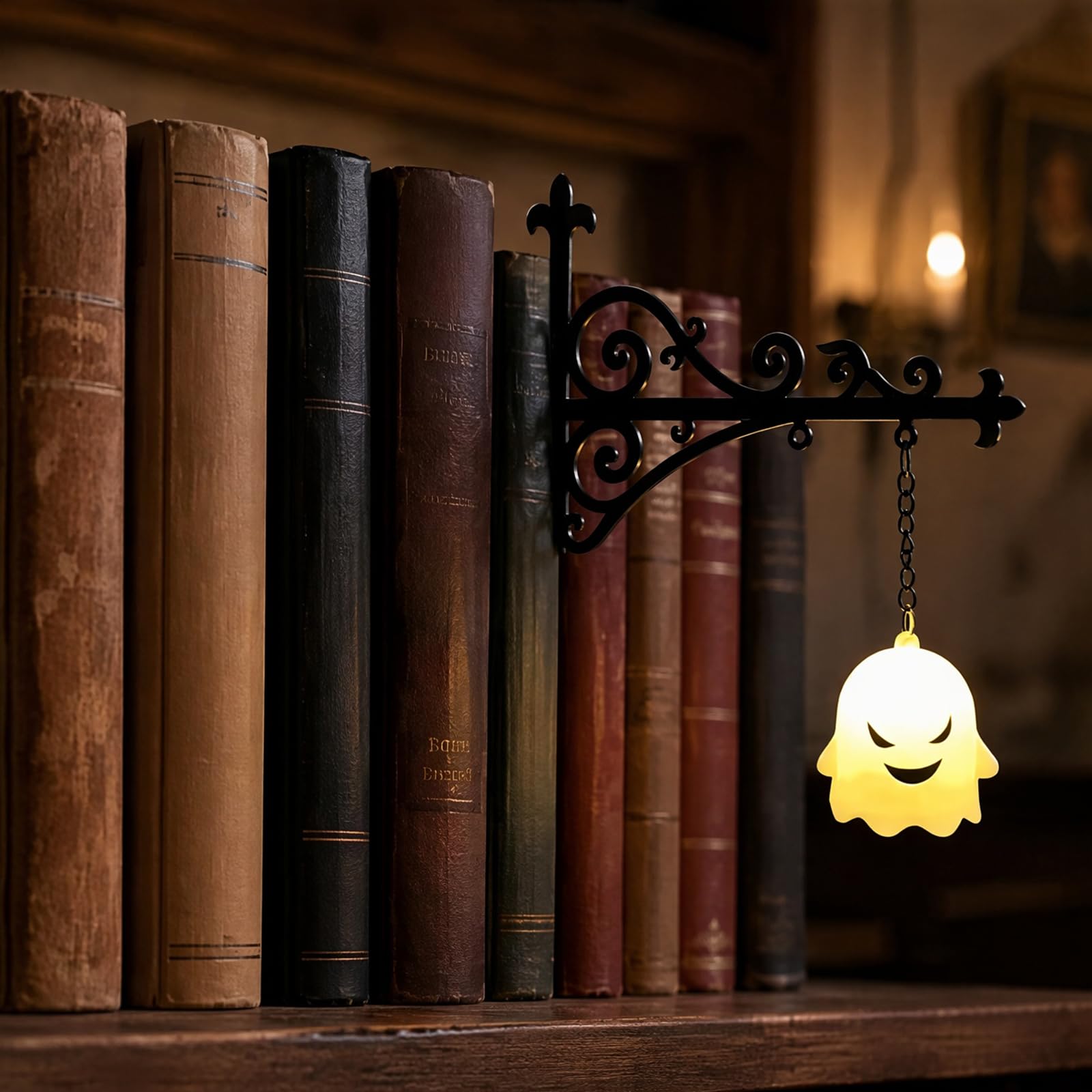 Halloween Ghost Pumpkin Bookshelf Lantern Light Mini LED Book Shelf Lamp