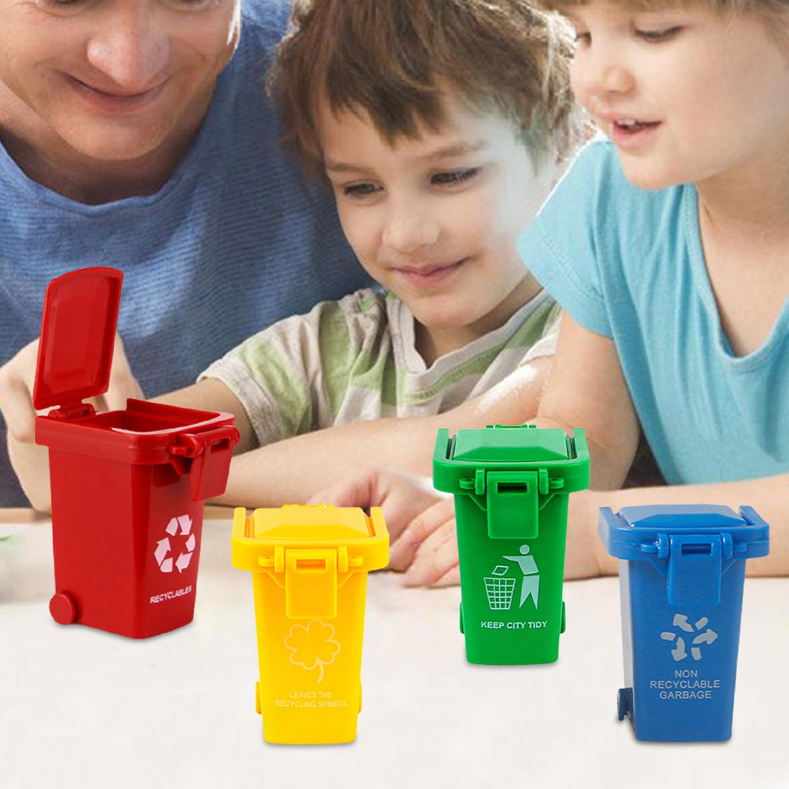 De Basura De,Portalapices De Basura Con Tapa Y Ruedas - Contenedor Portátil De Residuos Almacenamiento Para Aula Oficina Mesa Escritorio Fiesta Cumpleaños Infantil | Cumpleaños