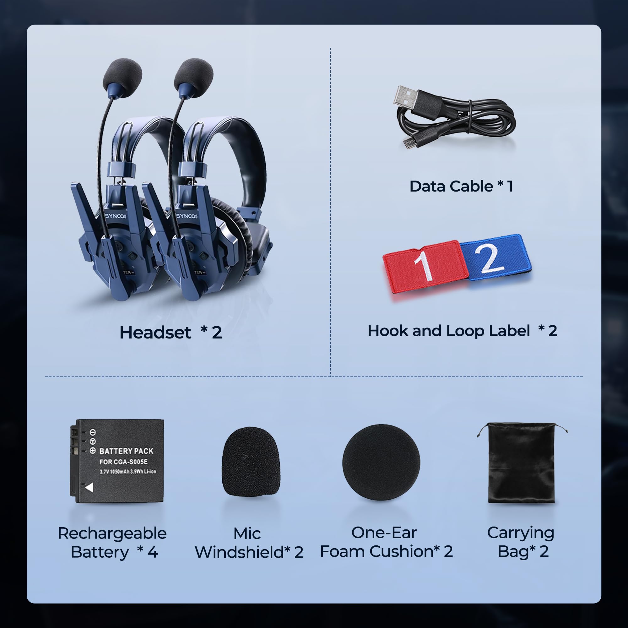 SYNCO Xtalk Master - Sistema de auriculares de intercomunicación inalámbricos, dúplex completo de 2.4 GHz, alcance de 500 m, conexión sin maestro, cancelación de ruido ENC, baja latencia de 45 ms — view 8
