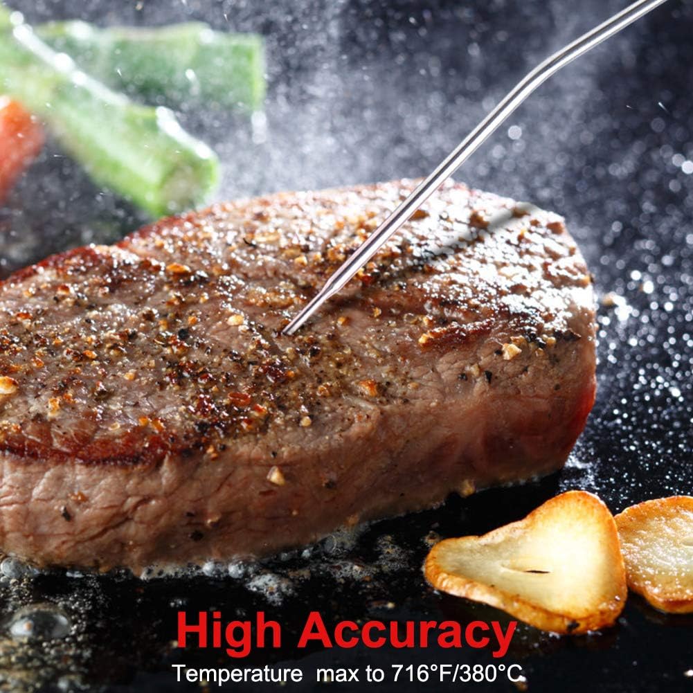 Secura Upgraded Wireless Remote Meat Thermometer for Grilling w/4 Probes | Digital Instant Read Food Thermometers w/Durable Food Grade Stainless Steel Probes for Smokers, BBQ, Oven (Bonus Damp Cloth)