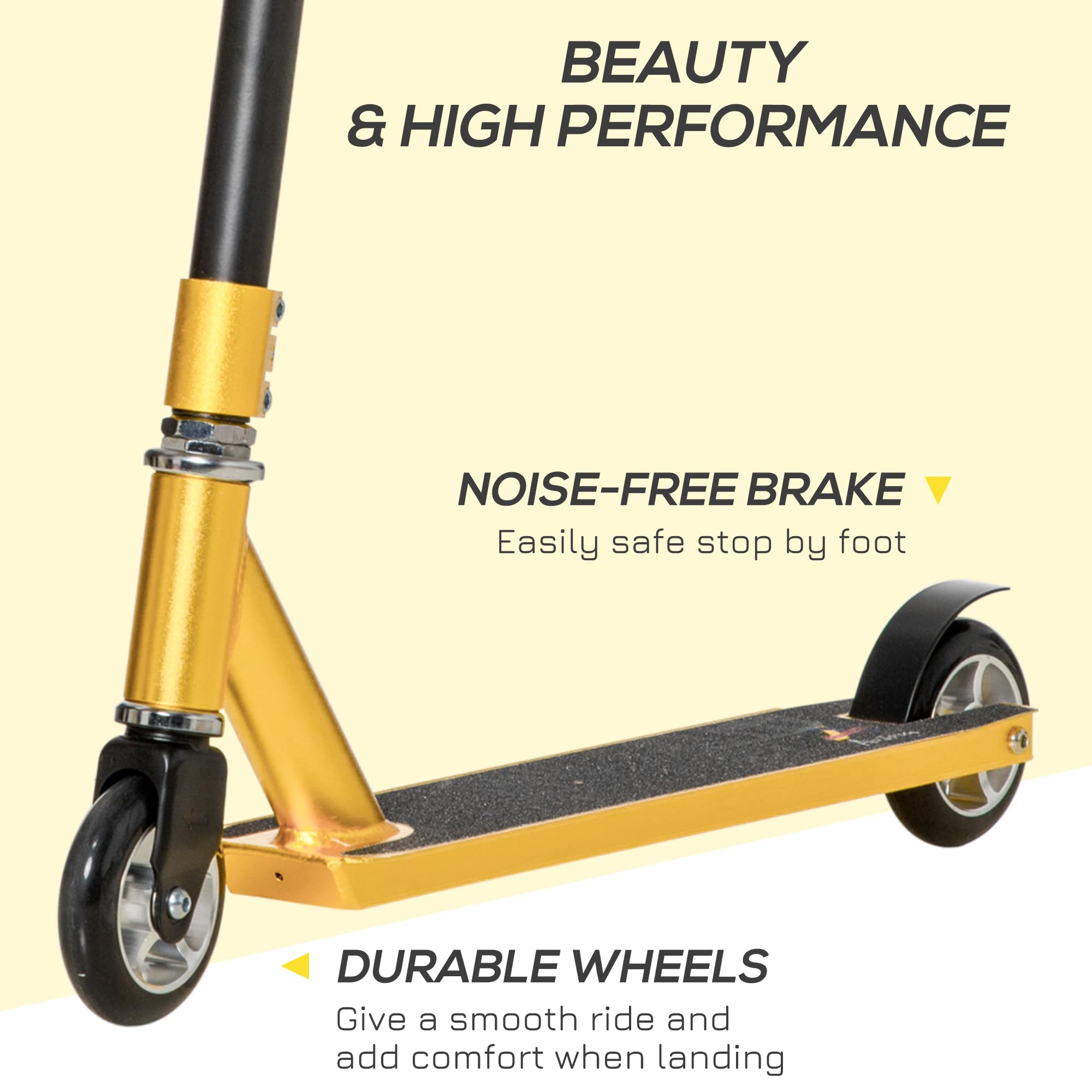 HOMCOM Stunt Scooter, 360° Entry Level Tricks Scooter w/Lightweight Aluminium Deck and ABEC 7 Bearing, For Age 14+ Beginners