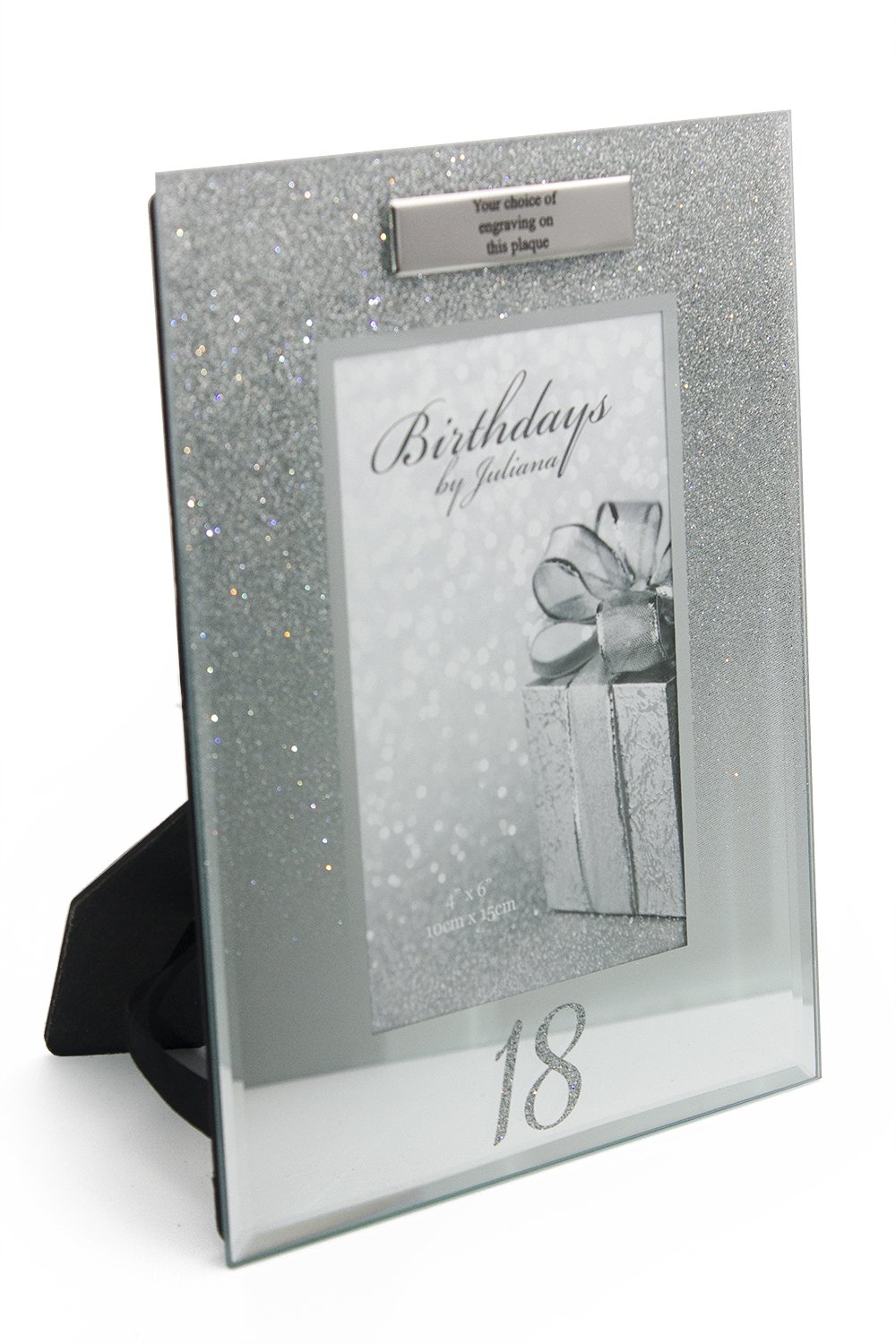 Ukgiftstoreonline Silver Personalised 18Th Birthday Photo Frame Glitter Gift