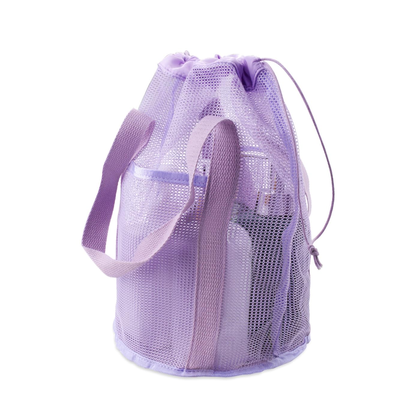 Ysreptorial Men's Purple 1 Packs Shower Caddy Portable Hanging, Sandproof Mesh Beach Bag, Drawstring Shower Bag With 1 Pockets For Camping Traveling Dorm Wo Gym College Bathroom Toiletry (Purple)