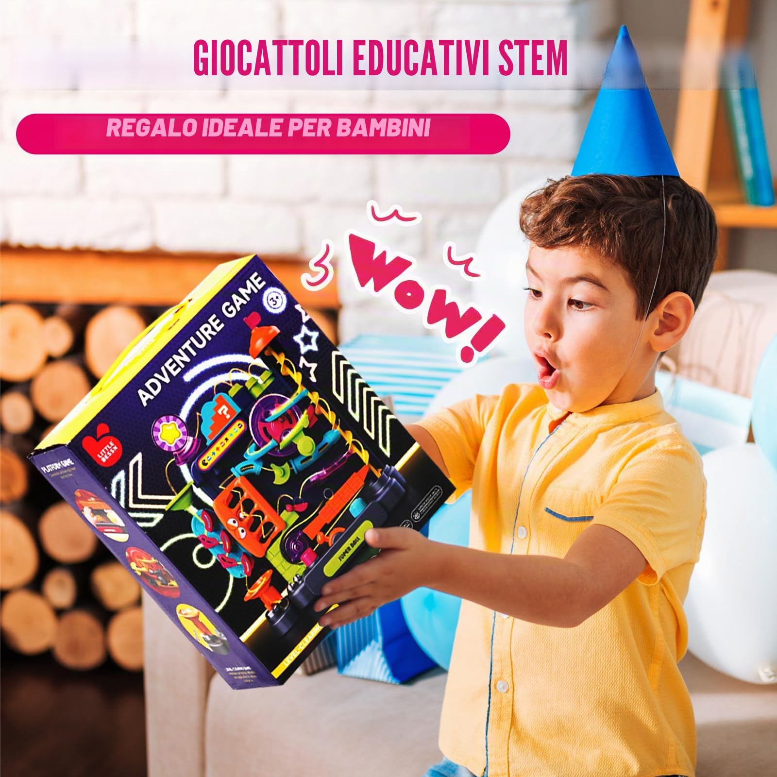 Labirinto di Perle Avventura Gravity Maze Gioco per Bambini, Percorso a Ostacoli Verticale, Pista per Sfere, Gioco di Coordinazione Oculare, Giocattolo Educativo STEM, Pista per Biglie dai 6