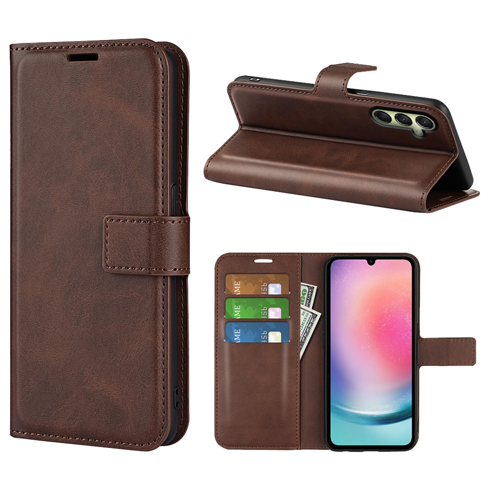 Flip Case for Samsung A16 Wallet PU Leather Magnetic Protective Cellphone Case for Samsung Galaxy A16 5G A166 4G A165 Folio Book Cover with Stand (