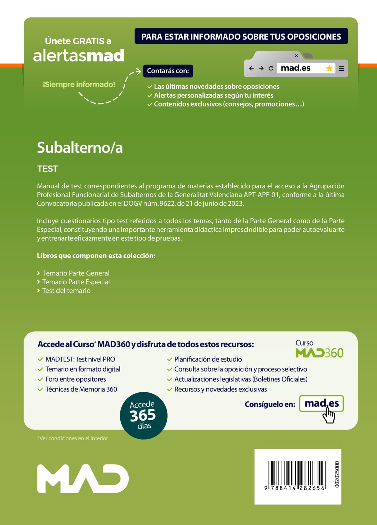 Subalterno/a de la Generalitat Valenciana. Test