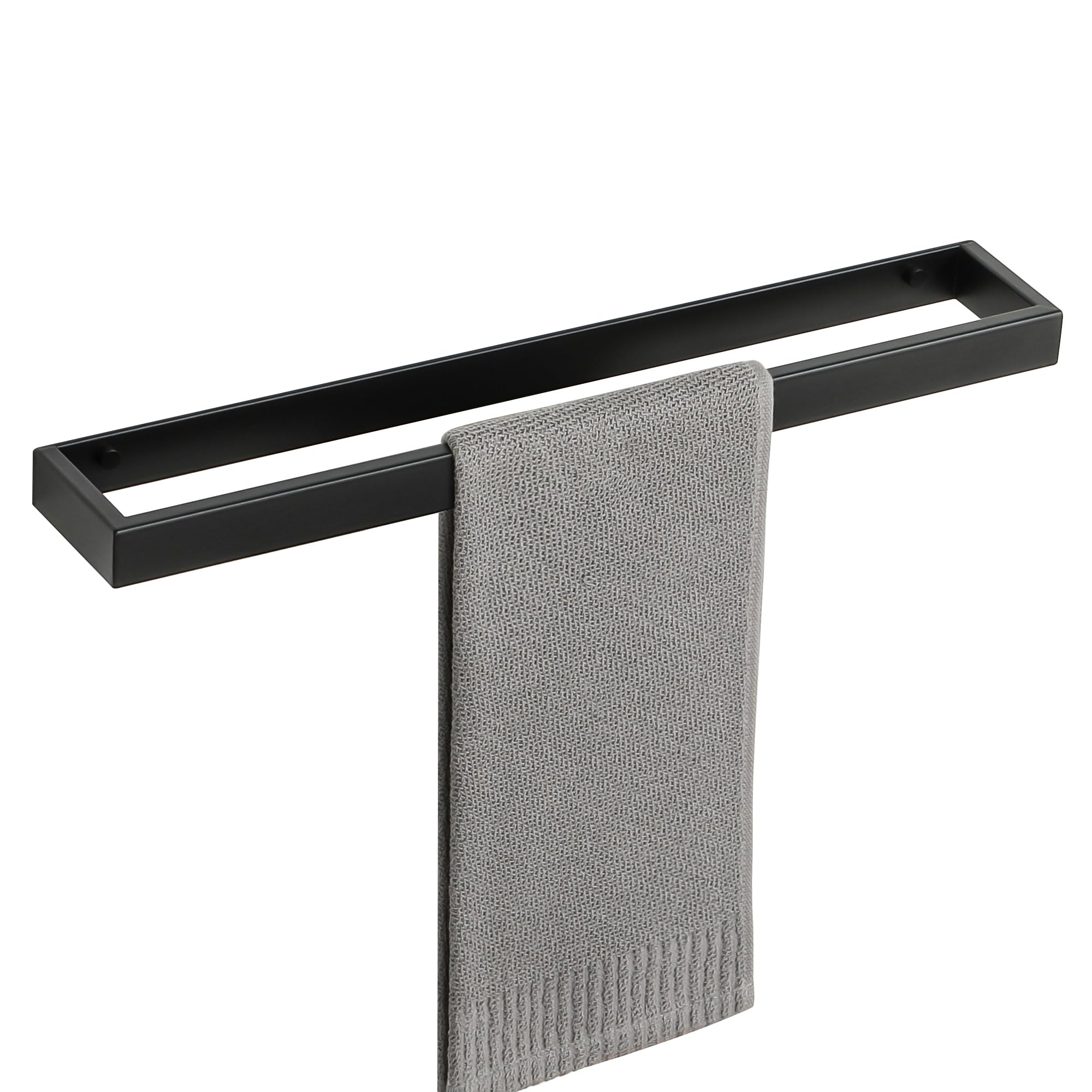 SAYAYO 50CM Black Towel Rail Wall Mounted Bathroom Hand Towel Holder Towel Ring Screw-in, SUS304 Stainless Steel
