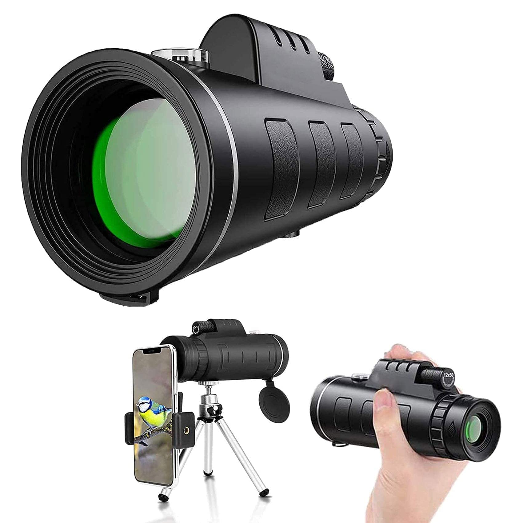 Monokularowy teleskop 40X60, Hd Bak4 Prism Monokularowy wodoodporny monokularowy zakres z klipsem na telefon, statyw do obserwacji ptaków Turystyka na świeżym powietrzu Sport i koncert little surprise