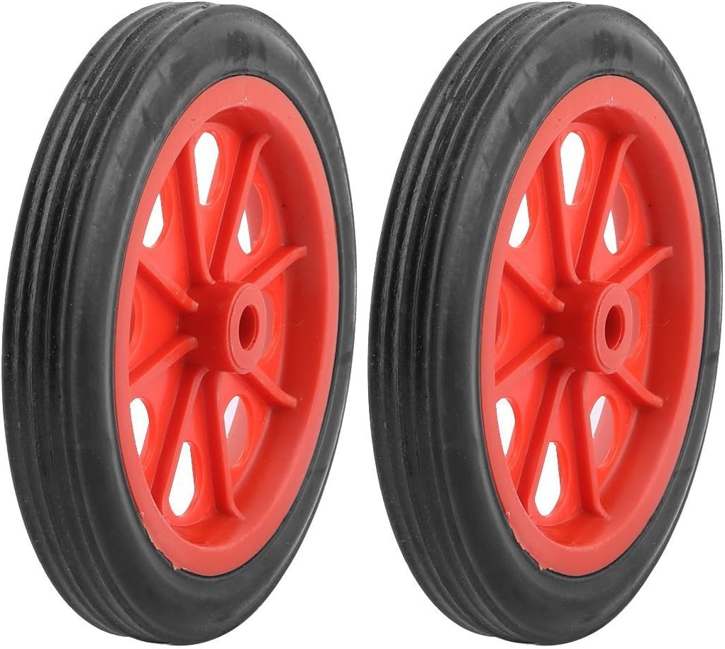 2 Pcs Replaceable Shopping Basket Cart 4.4" Wheels Red Black