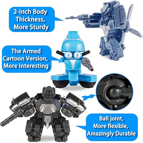 Miniatura 3 de Mini auto robot de juguete, 3.5 pulgadas, figuras de acción modelo 2 en 1, regalos de cumpleaños, juguetes STEM para niños de 5 a 12 años