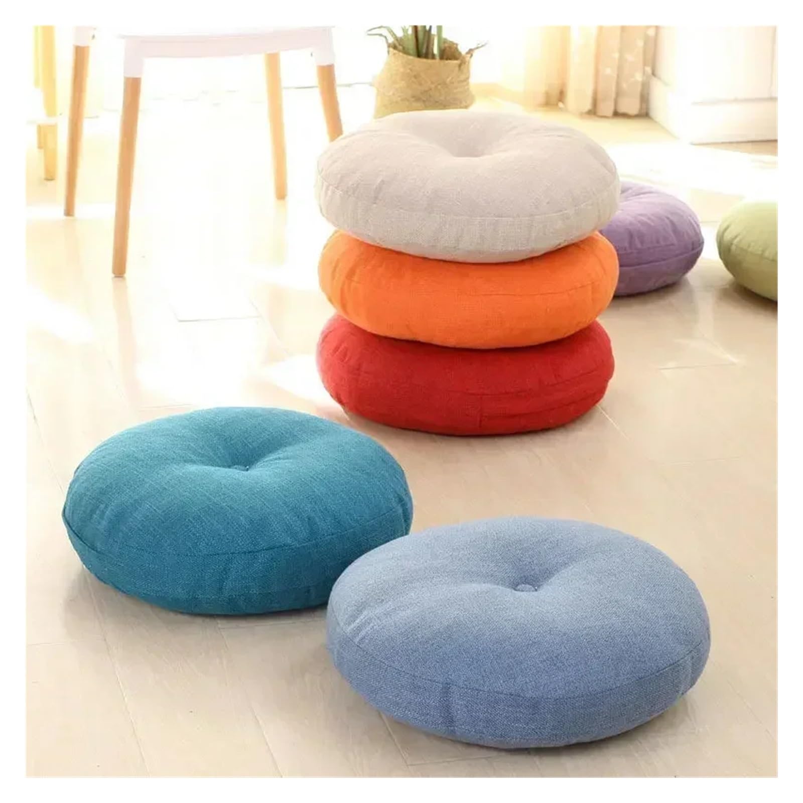 Lake Blue Yoga-Kissen, vielseitig, 40 x 40 x 10 cm, Sitzkissen für Matten, Stühle, Sofa, Bett und Auto, bequem, langlebig, stilvolles Heimdekor-Accessoire