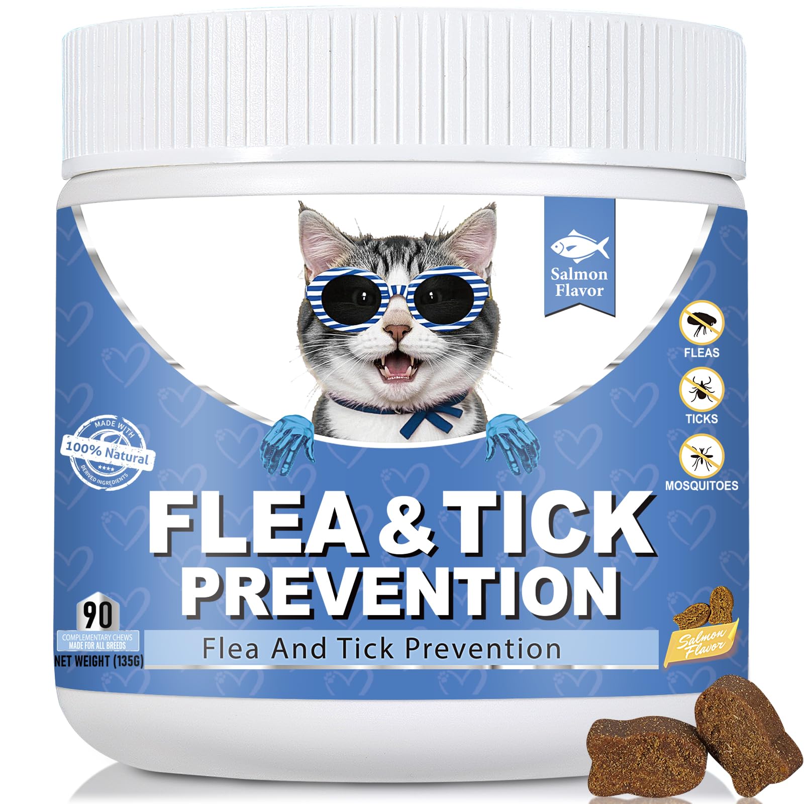 Bailey & Buddies Compléments Alimentaires Anti Puces et Tiques pour Chats | Premium | Omega 3, Probiotiques | Formule Vétérinaire Britannique | Saveur Poulet | 135g