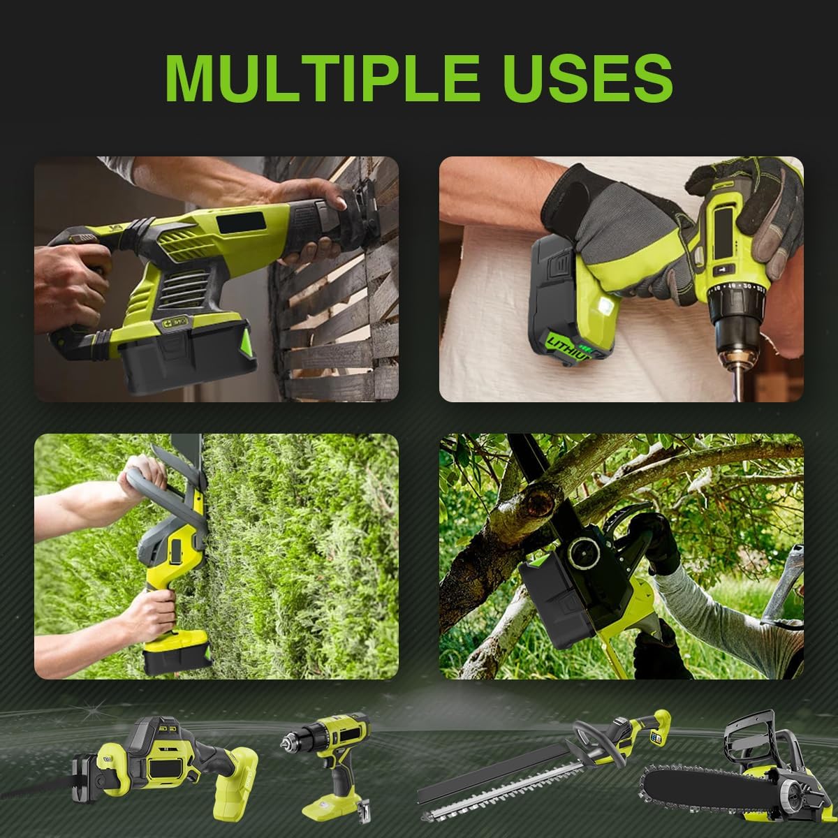 XAMP 8.0Ah Battery Replacement for Ryobi 18V Batteries, 18 Volt Lithium ion Batteries for Ryobi ONE+ Plus, Compatible with P108 P107 P105 P104 P103 P102 Cordless Tool Battery (2Pack) - Image 7