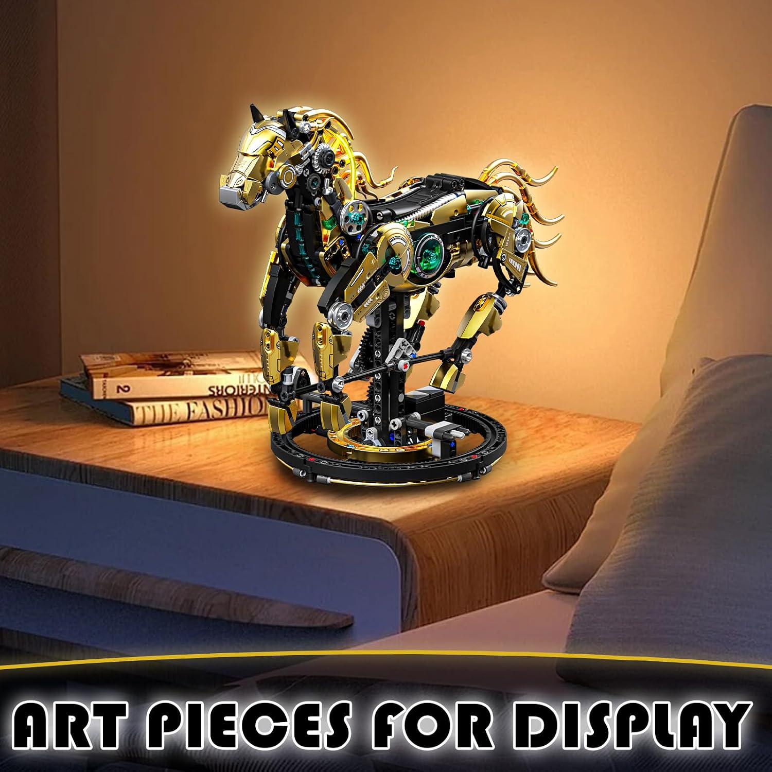 Mechanical Horse Building Set with Light for Adults, Compatible with Lego Horse, 1055PCS STEM Animals Collection Toy for Home/Office Decor, for Teens Boys 8-14 image 4