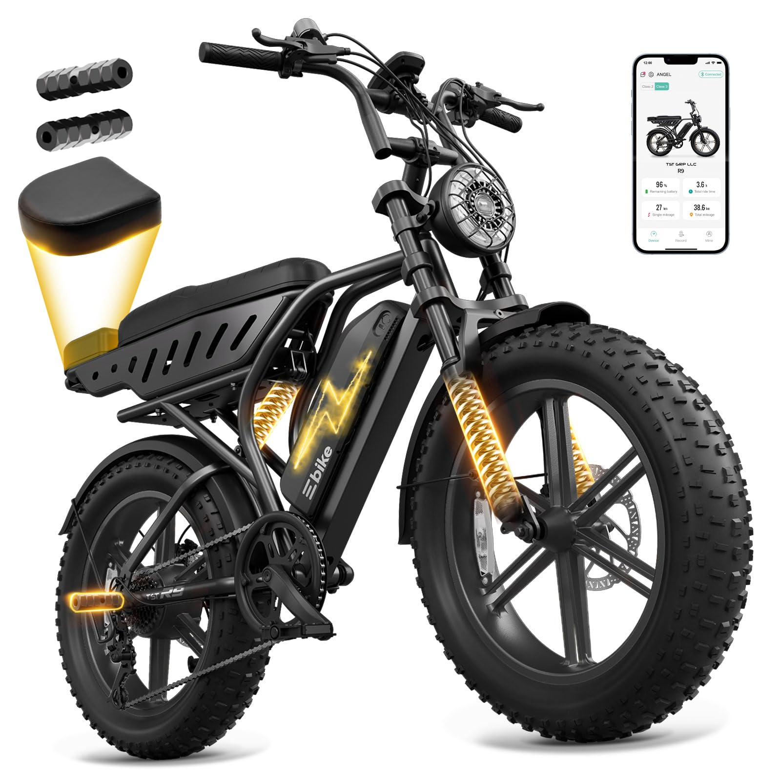 TST Electric Bike for Adults, 48V 15Ah Battery for Urban Cycling, 65 Miles