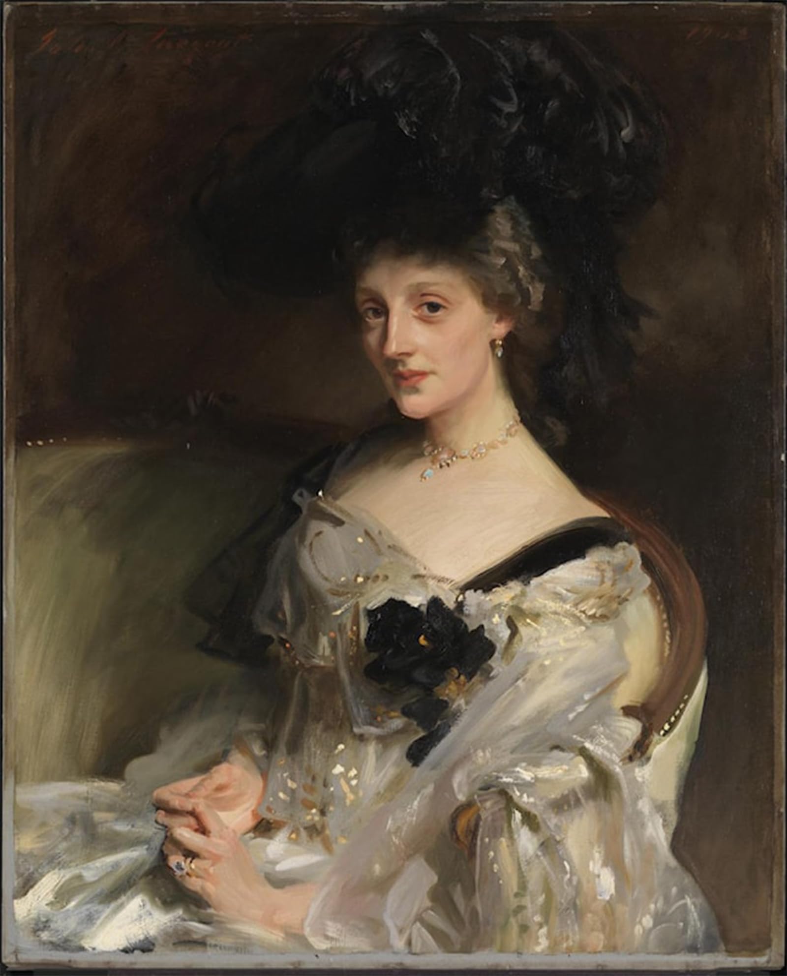 Serendipitp No Frame Retro Picture Poster Wall Art Pictures Painting Mrs Philip Leslie Agnew By John Singer Sargent Wall Art Canvas Print For Wall Decor 60X90cm