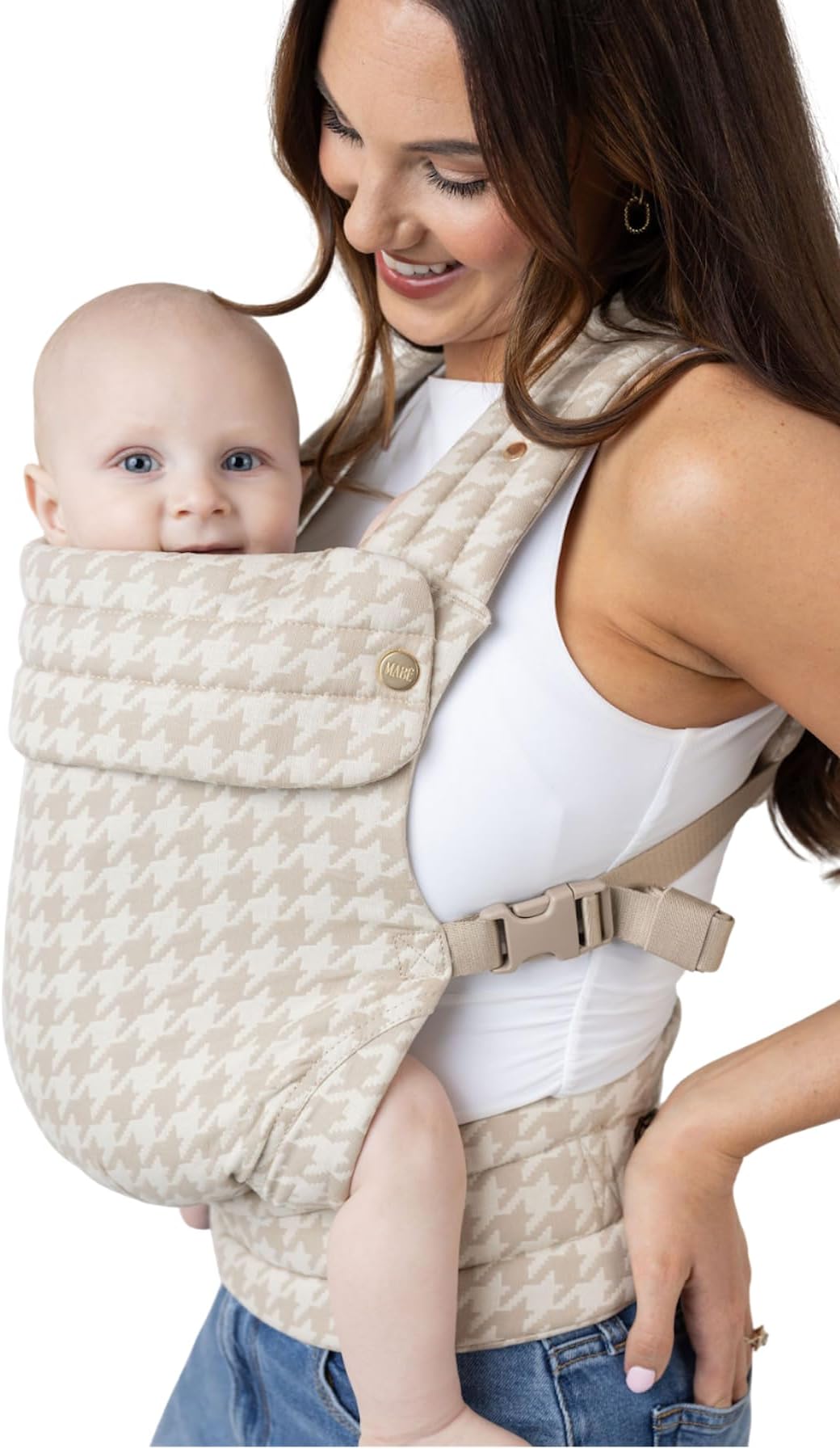 Monarch Ergonomic Baby Carrier – Premium Cotton Soft Structured Newborn to Toddler Carrier with Hip-Healthy Design, 3 Carry Positions (7-35lbs), Lightweight & Breathable, (Houndstooth)