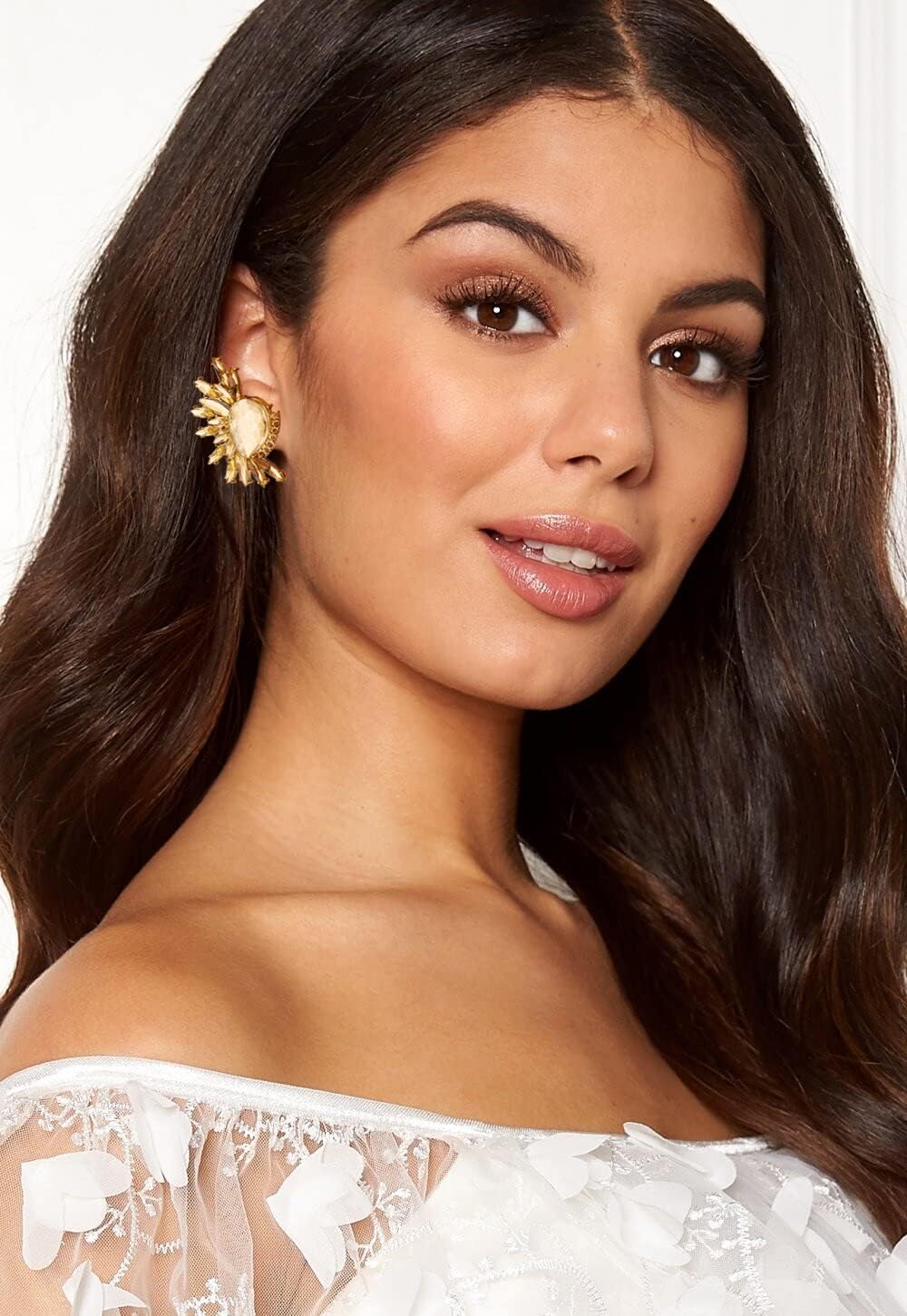 Vintage Rhinestone Statement Earrings Retro Fancy Big Crystal Cluster Drop Dangle Earrings for Women Prom - Image 2