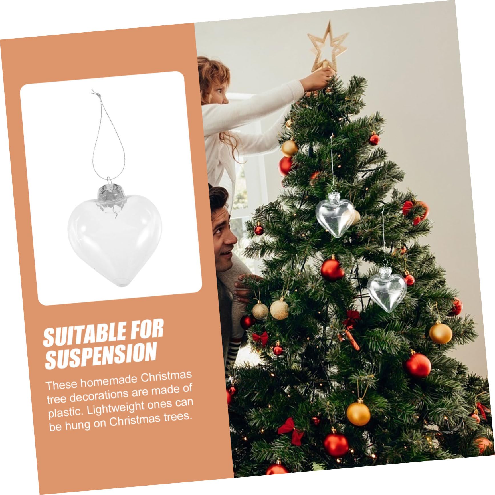 16pezzi Palline di Natale Trasparenti Pz Decorazioni da Appendere all Albero di Natale Articoli per Feste di Ornamenti Fai da Te Riempibili Decorazioni Natalizie