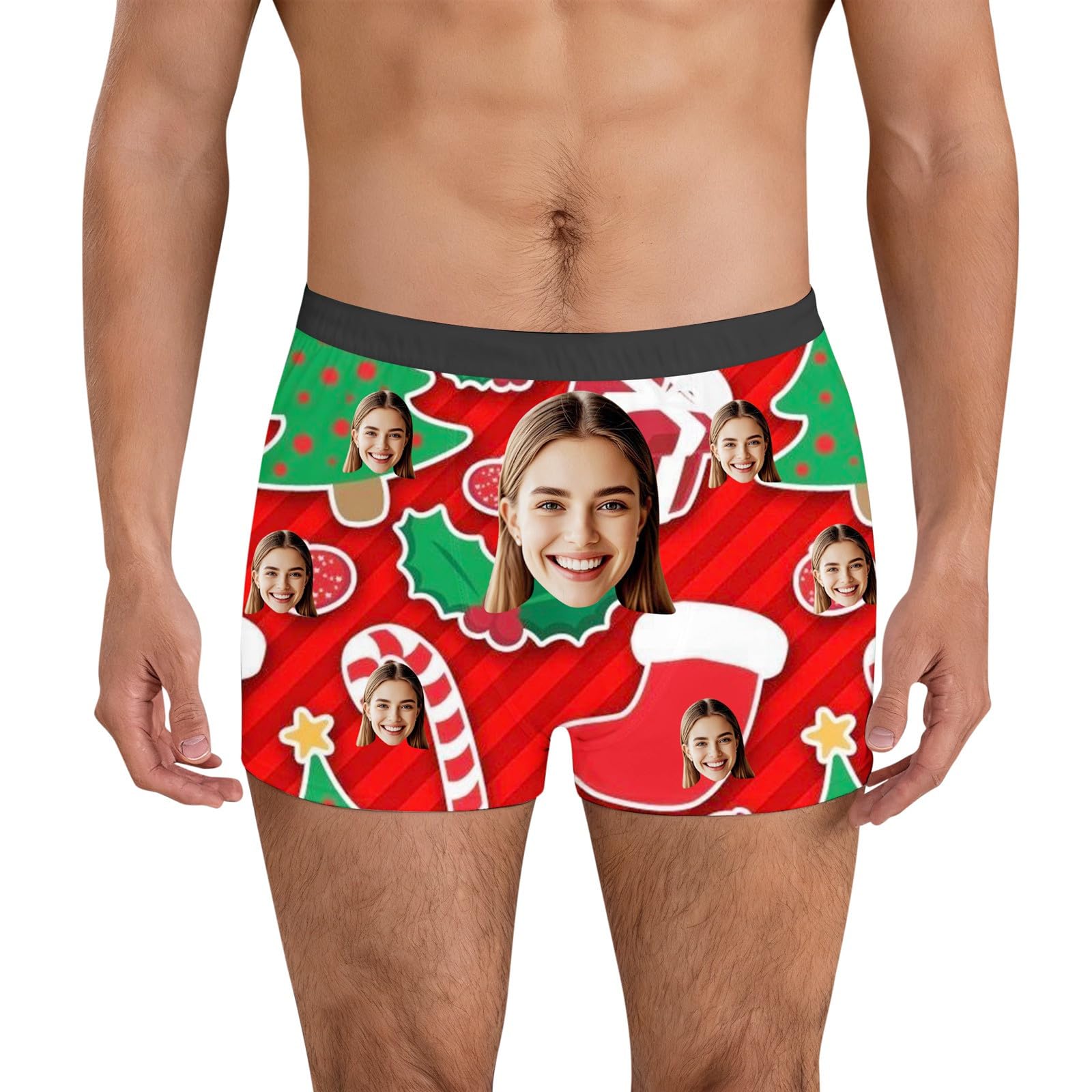 Custom Boxers for Men Personalized Funny Xmas Gift with Photo Face Briefs Customized Boxers for Boyfriend Husband Him