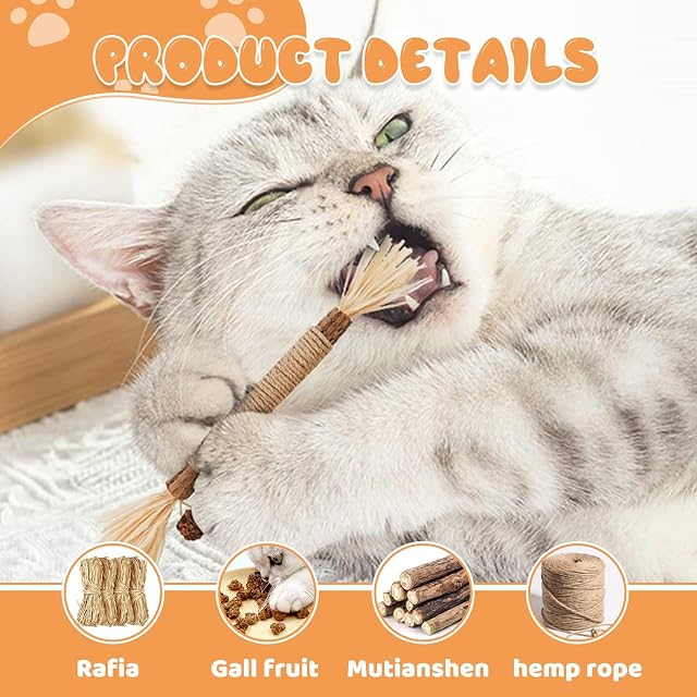 Foto 3 de 7 de MLPKOI 6 Piezas Palitos de Catnip para Gatos, Palos de Masticar Matatabi, Katze Kauspielzeug
