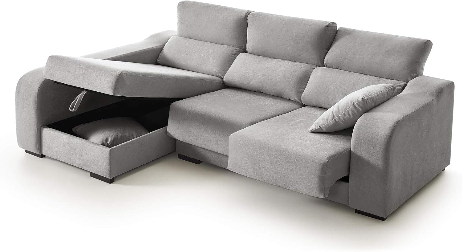 ECCOX Sofá Chaise Longue Zafiro de 3 Plazas Asientos Deslizantes