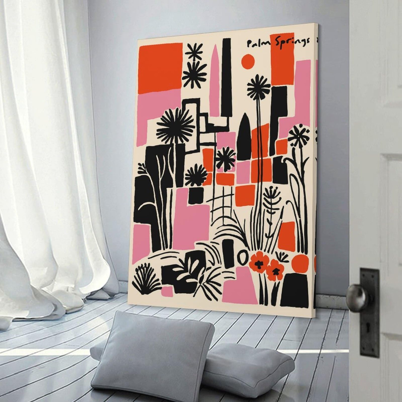 Junmoney Palm Springs Abstract Landscape Art Room Decor Wall Art 12x18inch(30x45cm), for Wall Displays, Bedrooms Or Room Updates, Ideal for Building A Coordinated Art Wall