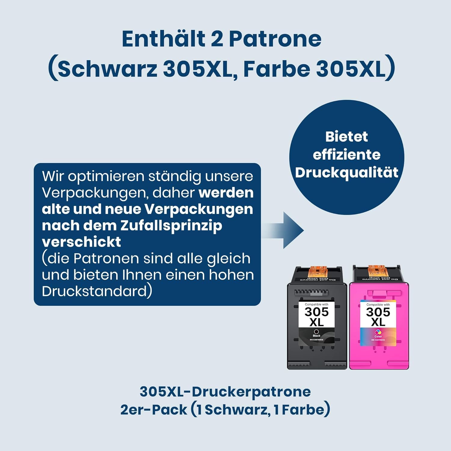 305XL per Cartucce HP 305 XL Nero e Colore per DeskJet 2820e 2810e 2800e 4220e 2720e 2720 2823e DeskJet Plus 4220e Envy 6020e 6020 6022 6000 6420e 6120e 6030e 6032 6020 6430e 6022 (2-Pack)