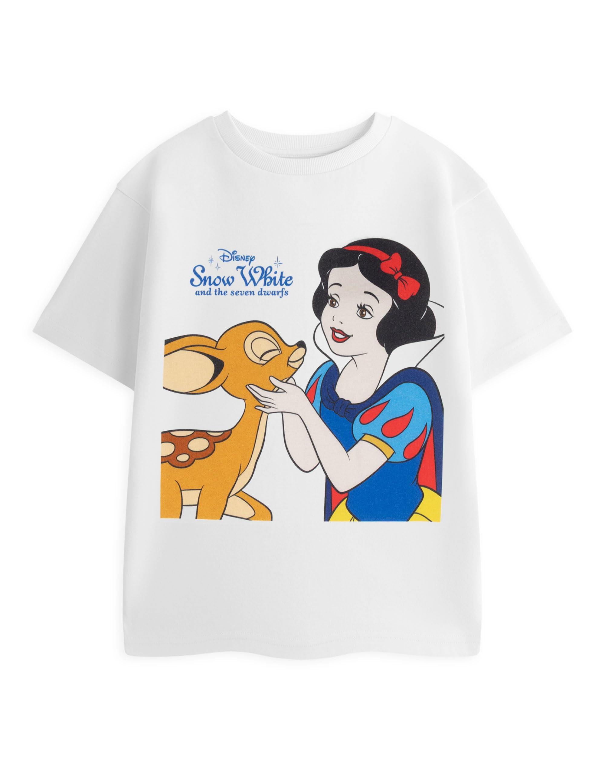 Vanilla Underground Girls White Disney Fawn Snow & The Seven Dwarfs Short Sleeved T-Shirt - 9-10 Years