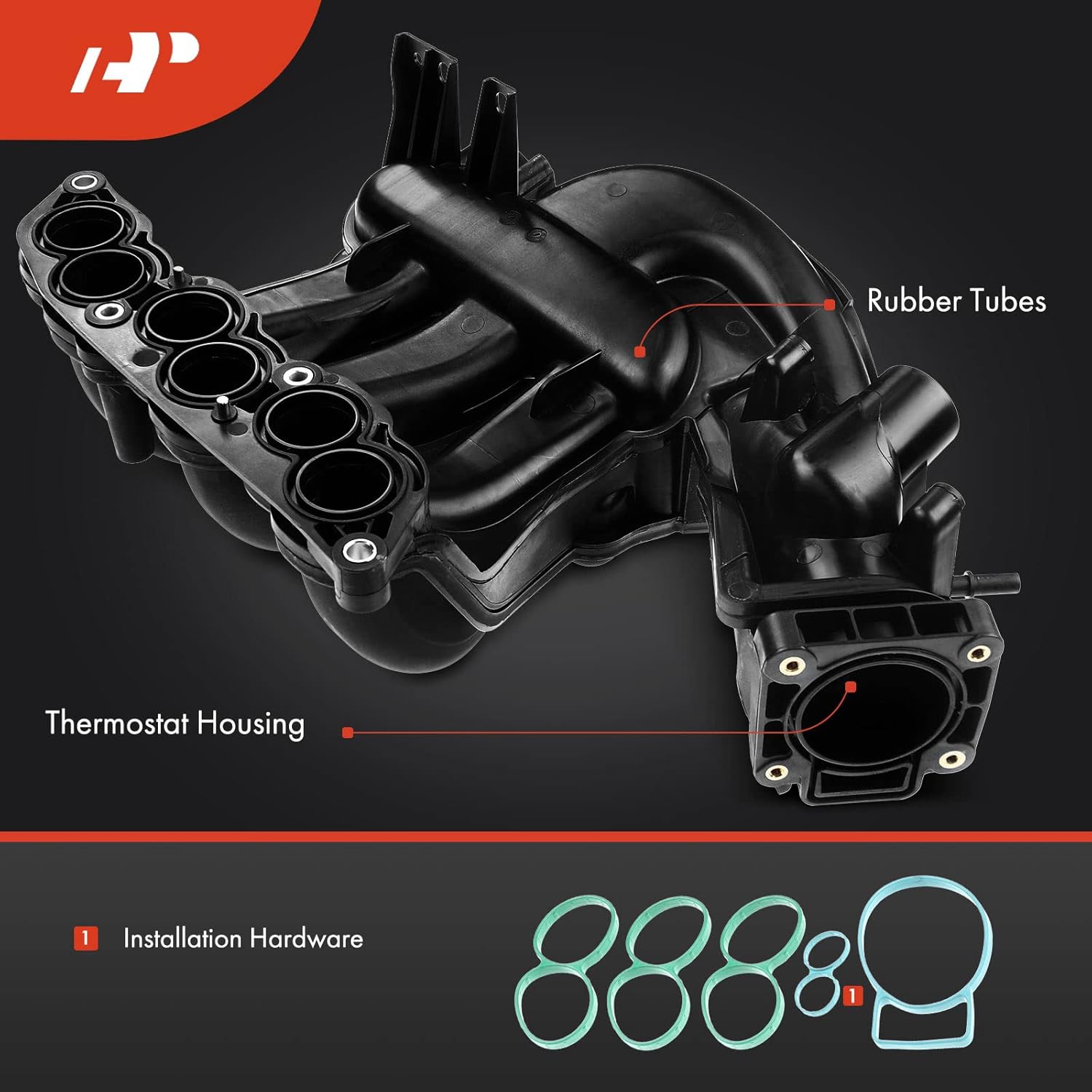 A-Premium Upper Engine Intake Manifold W/Gaskets [OHV, 6Cyl 3.0L] Compatible with Ford Taurus 2004 2005 2006 2007 & Mercury Sable 2004 2005