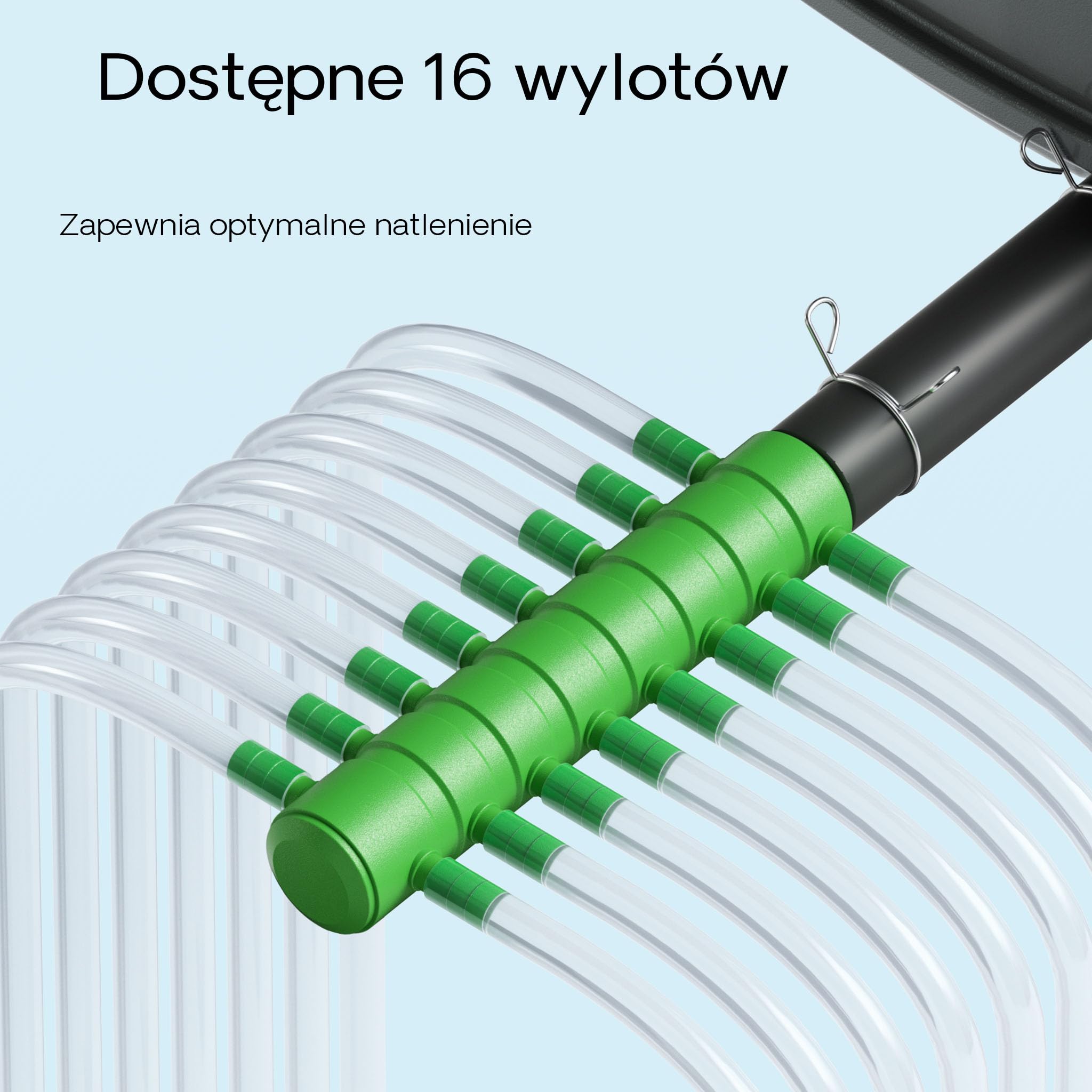 SunSun CAP-100 Napowietrzacz 70 W do akwarium i oczka wodnego o pojemności 80 m³, 100 l/min, cicha pompa napowietrzająca z 16 wylotami