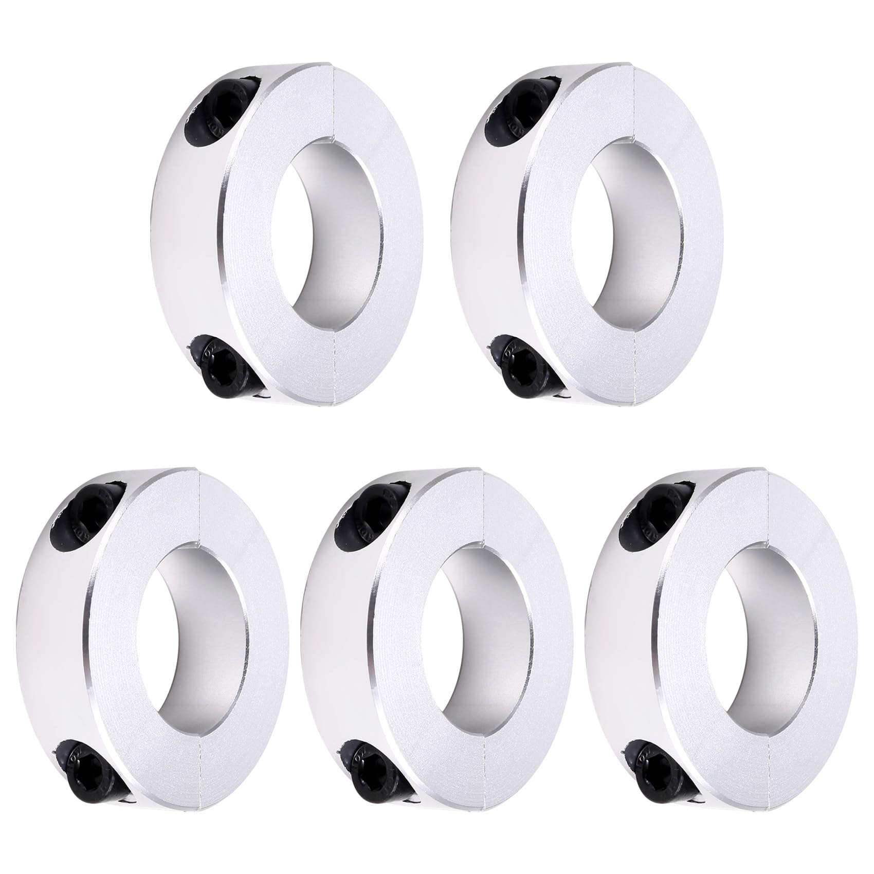 Littimoon 5PCS Split Optical Shaft Fixed Ring Separate Thrust Ring Limit Ring Fastening Positioner Shaft Clamp Inside 30mm