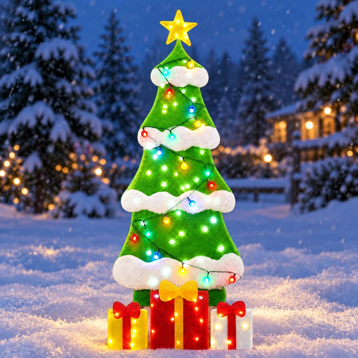 Outdoor Lighted Christmas Tree, 3 ft