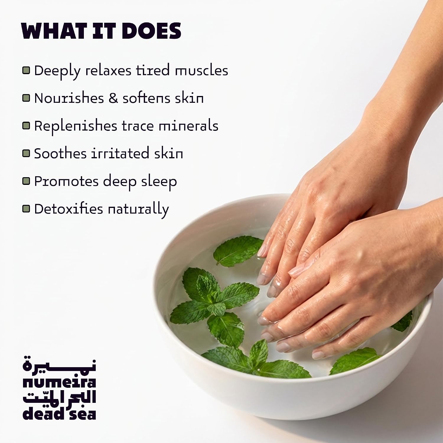Dead Sea Salts for Soaking - Relaxing Salt Bath Soak for Body Rejuvenation - 100% Natural Coarse Dead Sea Salt Bath Salts for Women & Men w/Peppermint Essential Oil (2.2 lb)