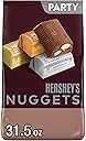 HERSHEY'S NUGGETS Assorted Chocolate Candy Party Bag, Great Stocking Stuffer and Holiday Candy, 31.5 oz