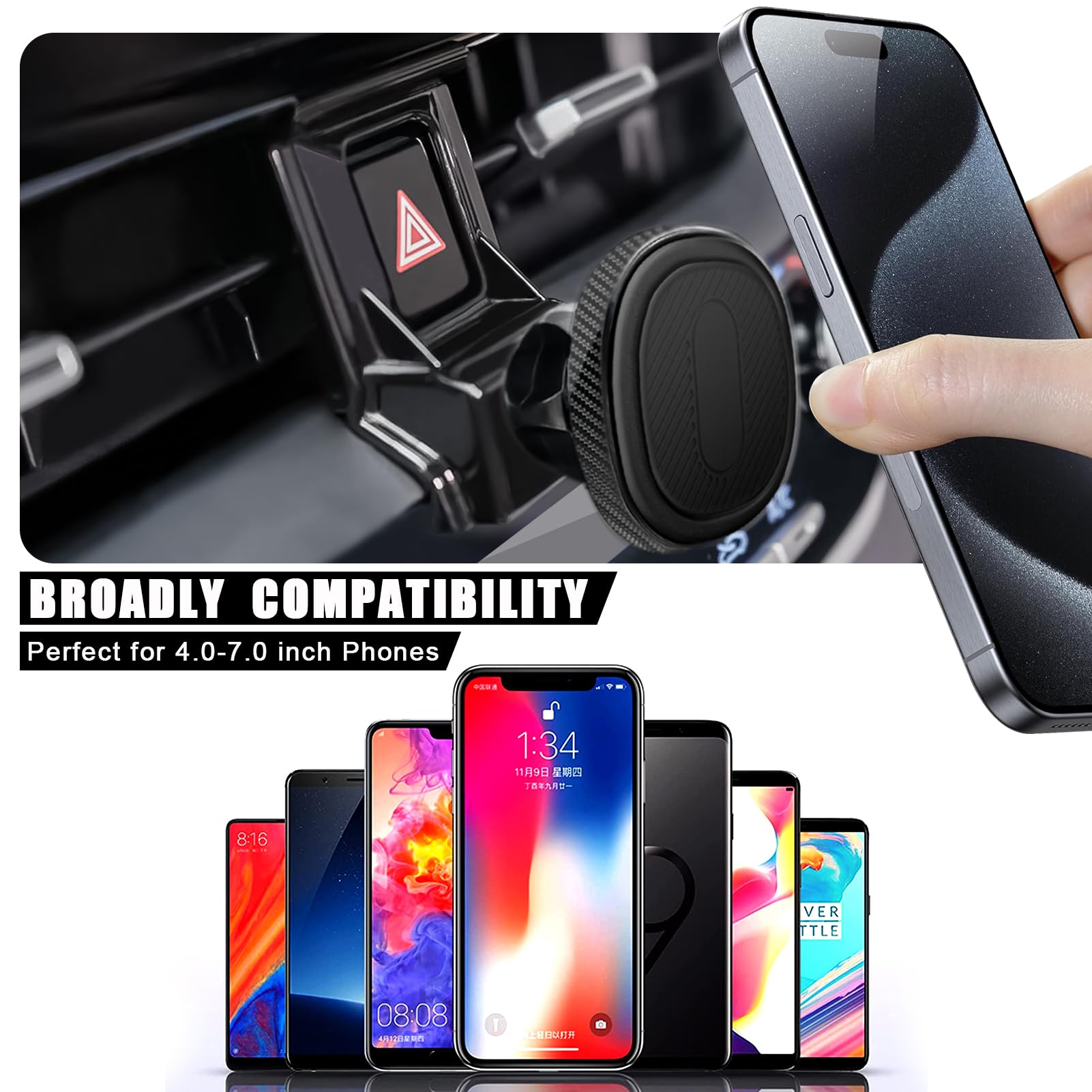 Soporte para teléfono de coche, para Toyota Corolla 2024 2023 2022 2021 2020, soporte de ventilación de aire, para soporte de navegación magnético, iPhone, Samsung, todos los teléfonos (no