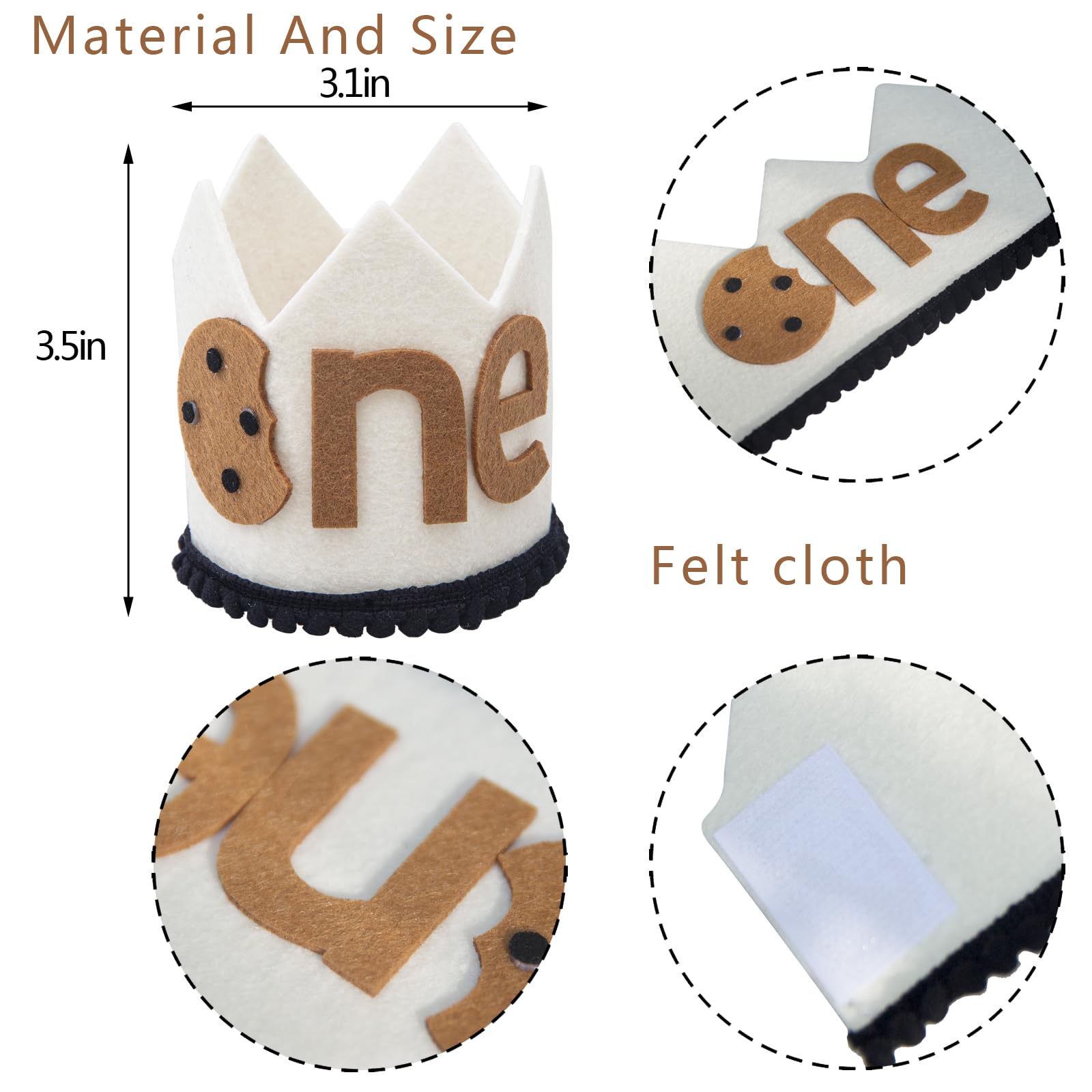 Cookie 1st Birthday Crown - Milk Themed Photo Booth Prop, Unique Party Hat for Kids