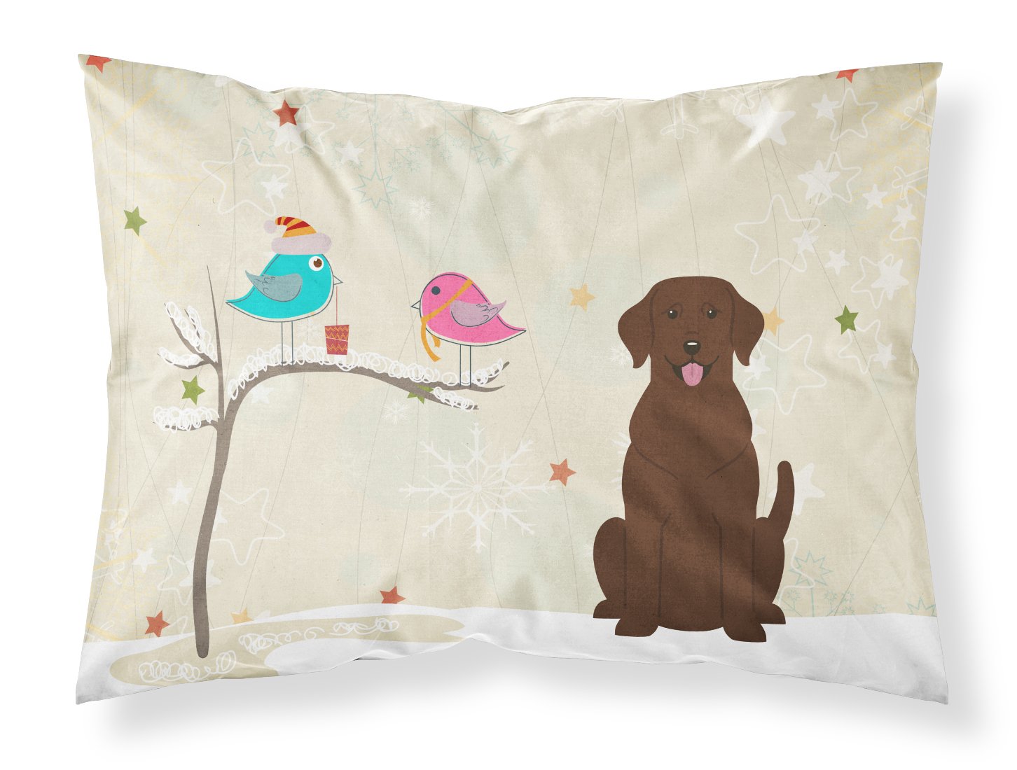Taie d'oreiller Labrador Chocolat tissu multicolore housse oreiller imprimé chien BB2528pillowcase