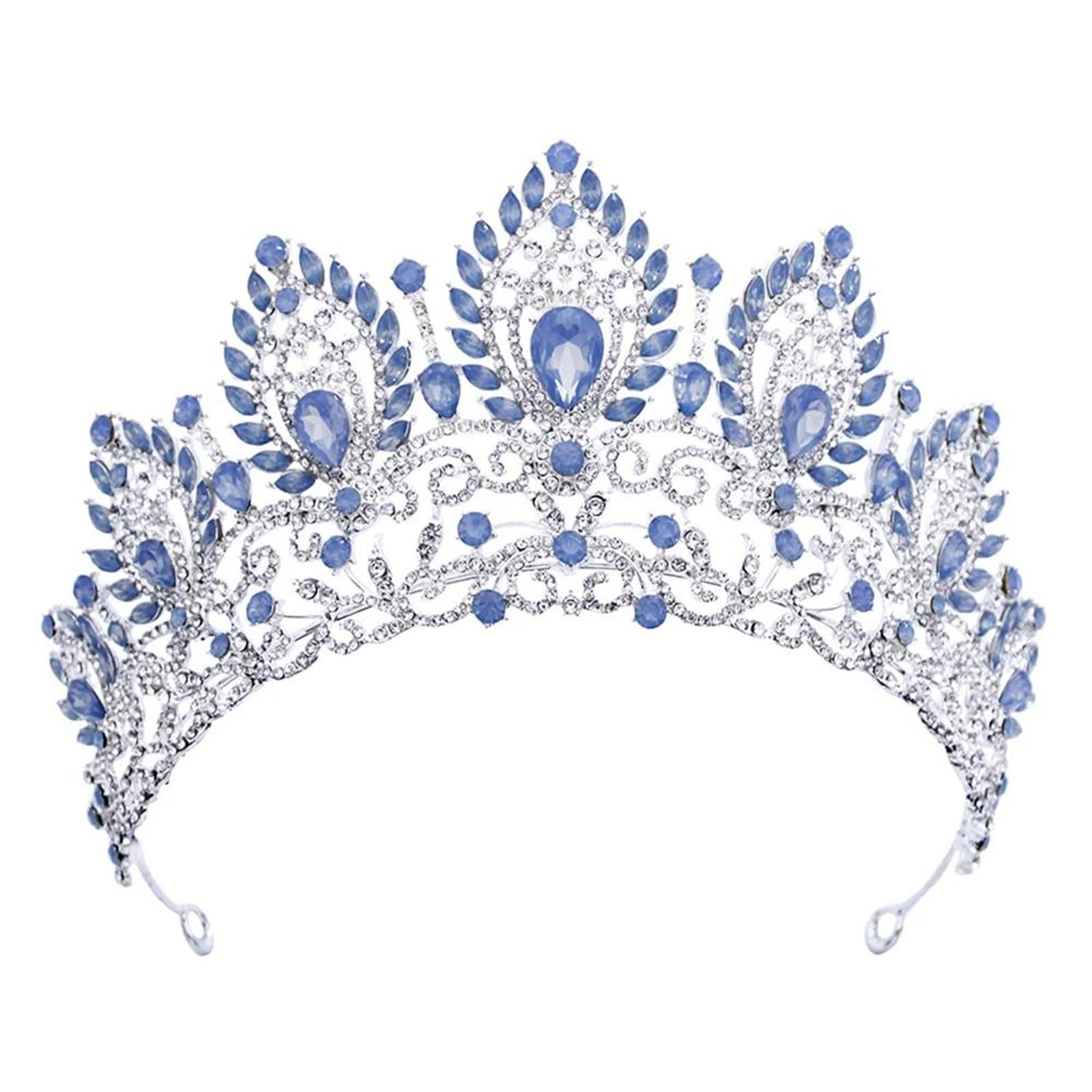 Korona ślubna w stylu vintage – tiara, akcesoria do włosów dla kobiet, suknia ślubna, urodziny, księżniczka (złoto-czerwony)