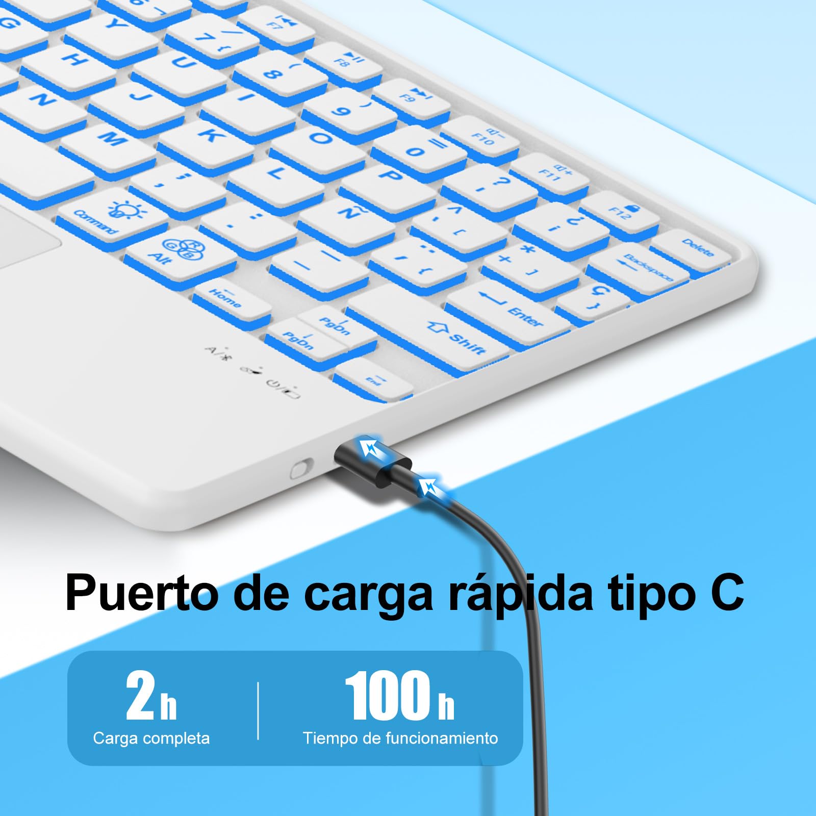 Funda Teclado para Samsung Galaxy Tab S10 lite/S10 FE/S9 FE 10,9''/S9 11''