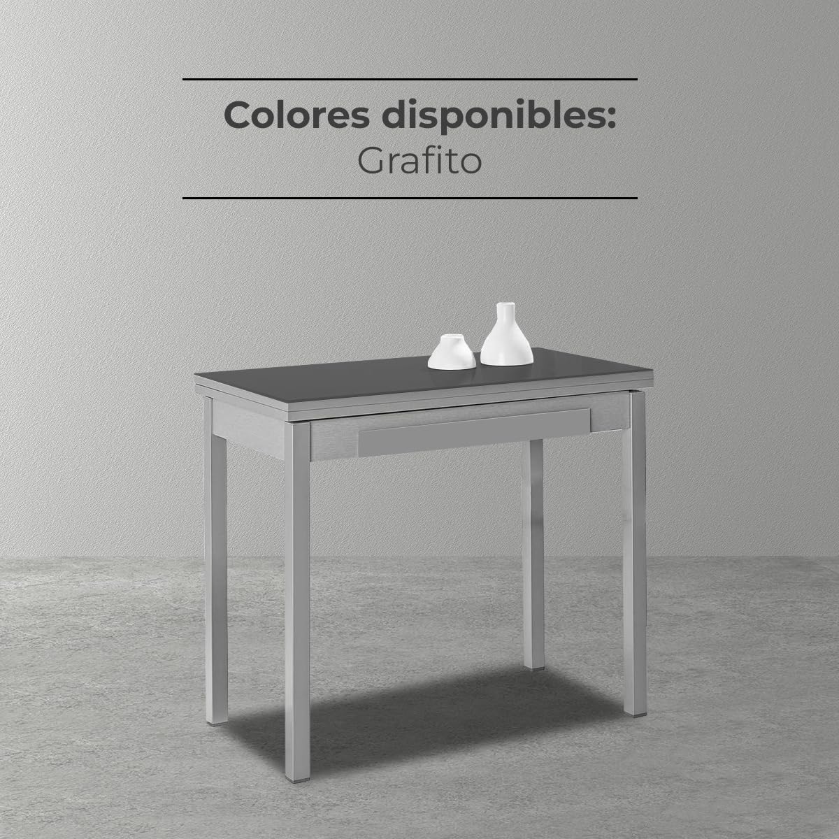ASTIMESA Mesa de Cocina Tipo Libro 80x40cm Grafito