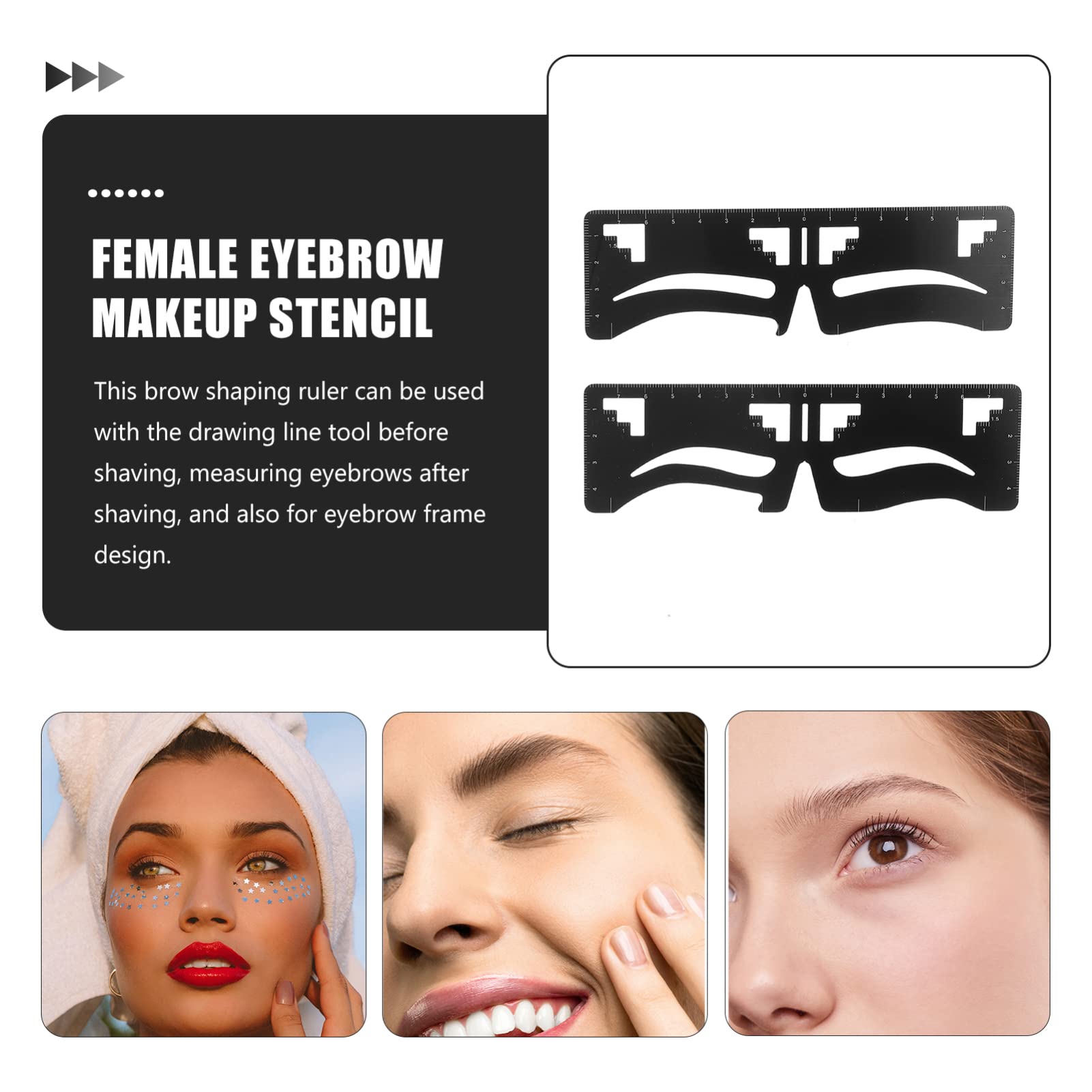 MAGICLULU 3 Set Di Stencil Per Sopracciglia Righello Dispositivo Per Disegnare Sopracciglia Femminili Facile Da Usare Per Modellare Progettare Compatto Per I Viaggi 2 Pezzi*3